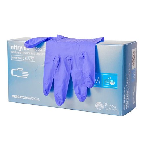 Перчатки  нитриловые, одноразовые, защитные для рук, синие  